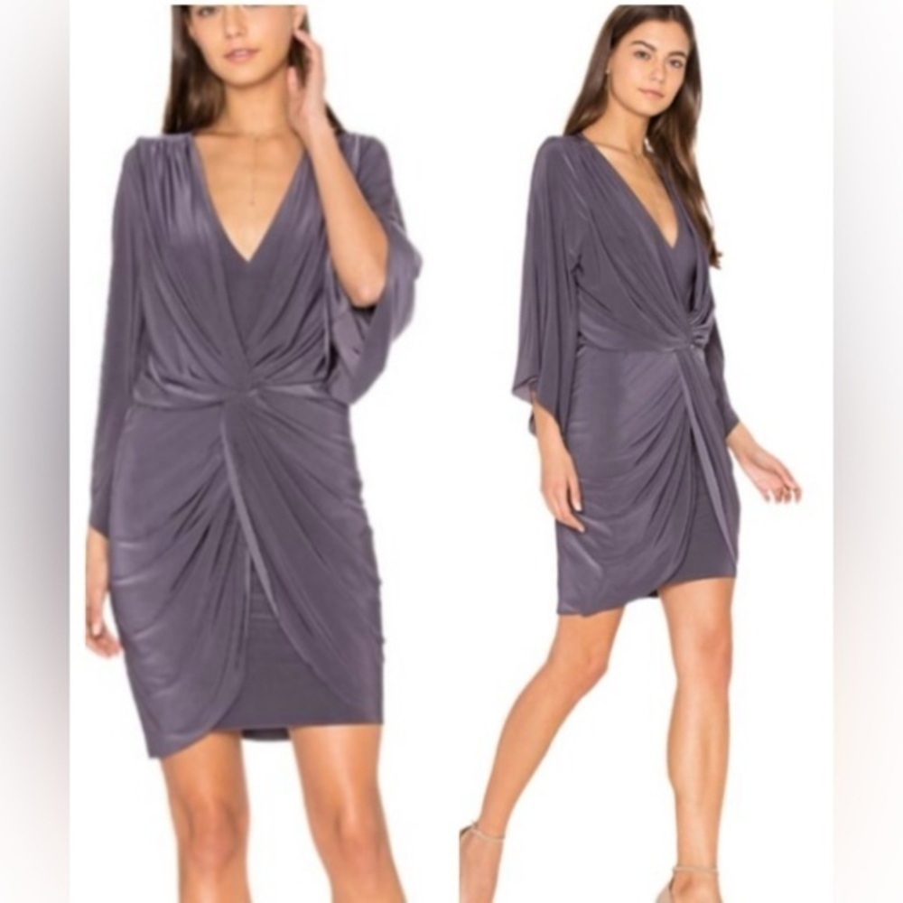 Misa Los Angeles Revolve Twist Knot Mini Dress Grey M